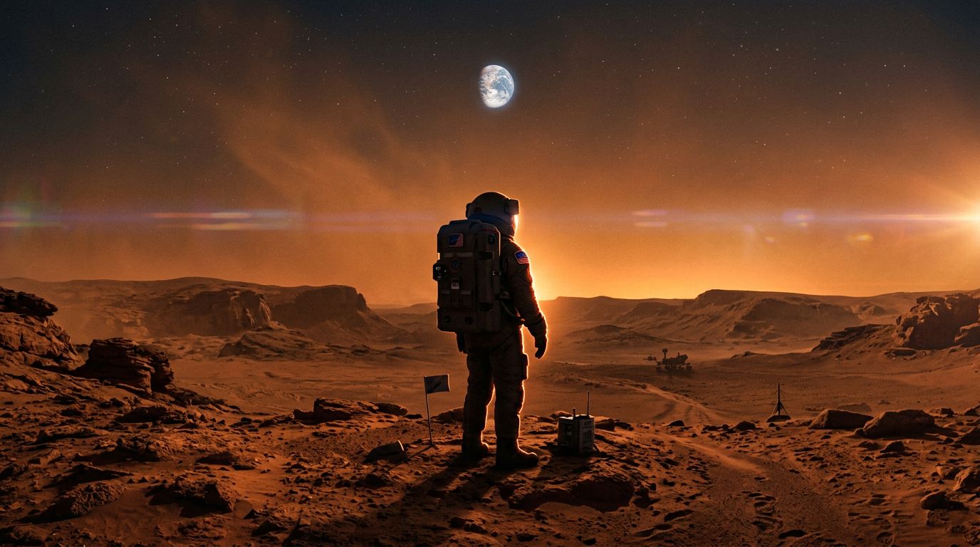想象中的星球上的宇航员